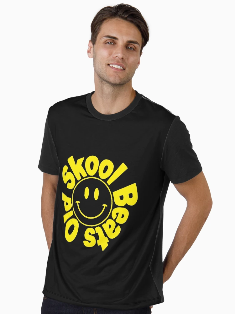 Old Skool Beats yellow logo graphic t-shirt