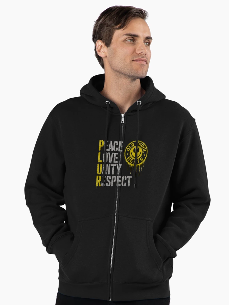 PLUR by Old Skool Beats zipped hoodie